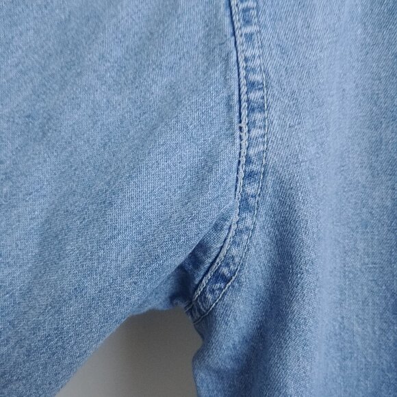 Big Star Mens 100% cotton snap front blue denim lightweight jean shirt Small - Picture 8 of 14